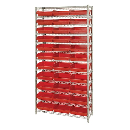 Quantum Storage Systems Shelf Bin Wire Shelving System WR12-110RD